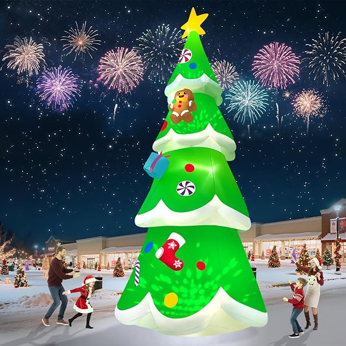 20FT Christmas Tree Inflatable with LED Light, Kalolary Giant Christmas Yard Inflatables Outdoor Xmas Blow-Up Outdoor Decoration for Holiday Party Courtyard Lawn Shopping Mall Street