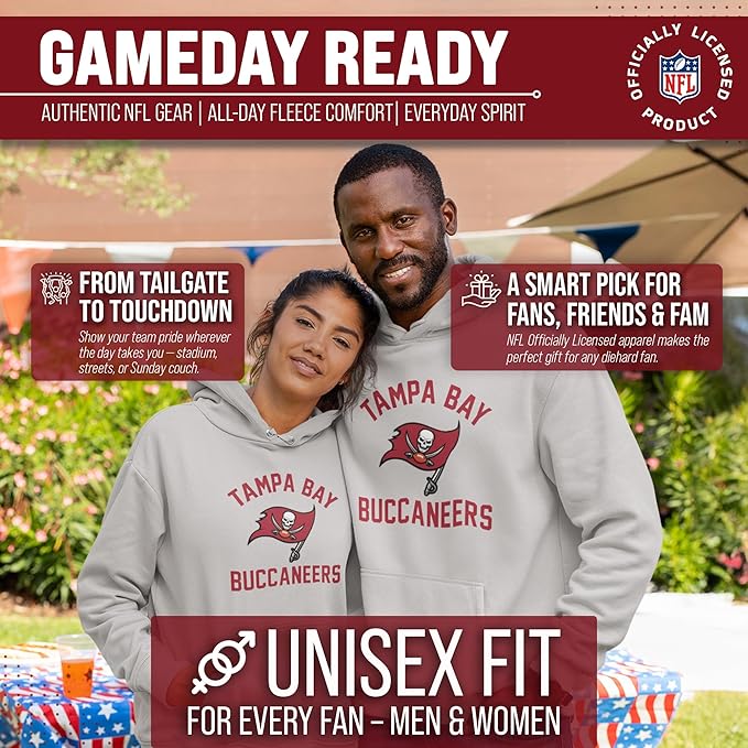 Team Fan Apparel NFL Adult Gameday Hooded Sweatshirt - Poly Fleece Cotton Blend - Stay Warm and Represent Your Team in Style