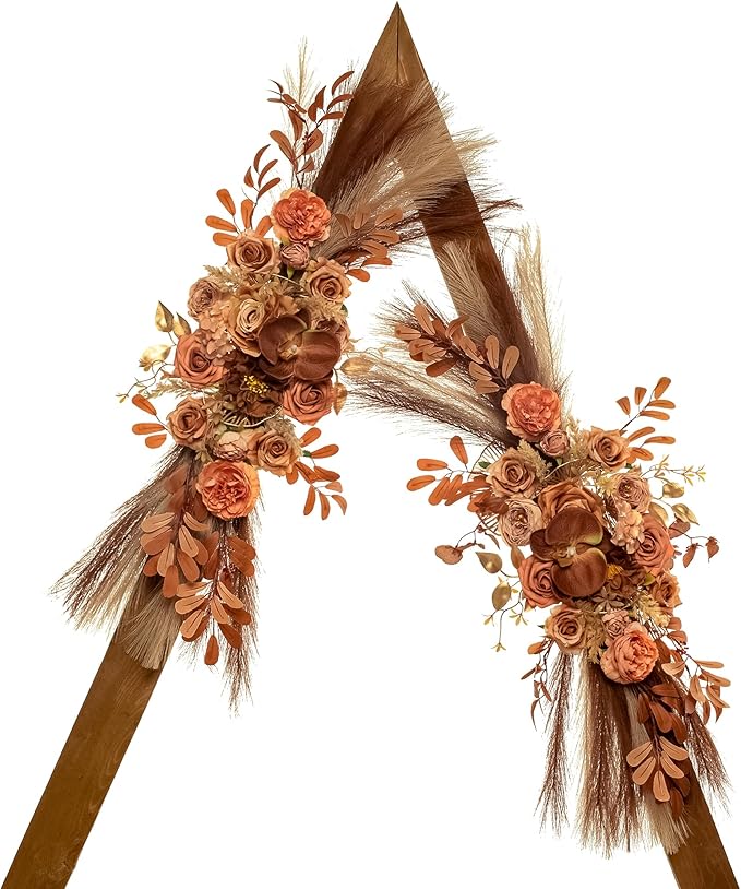 Wedding Arch Flowers, Artificial Flowers for Decoration, Large Flower Swag for Boho Styles Wedding Ceremony Floral Decor - Pack of 2