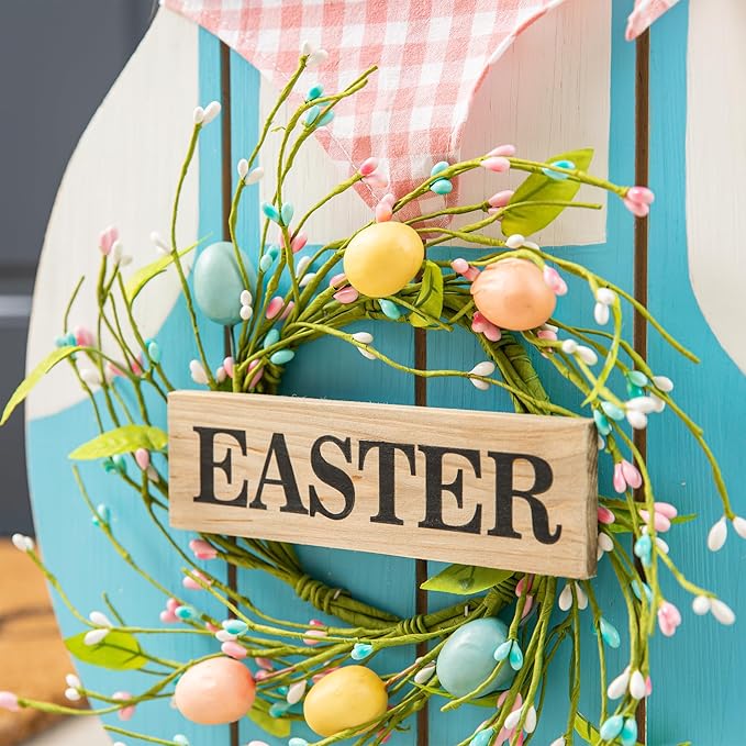 Glitzhome 30" H Easter Wooden Bunny Porch Decor，Standing Bunny Sign Decoration for Home or Yard