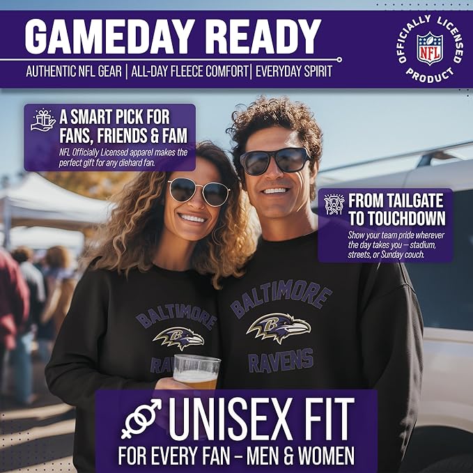 Team Fan Apparel NFL Adult Gameday Football Crewneck Sweatshirt - Cotton Blend - Stay warm, comfortable & stylish on game day