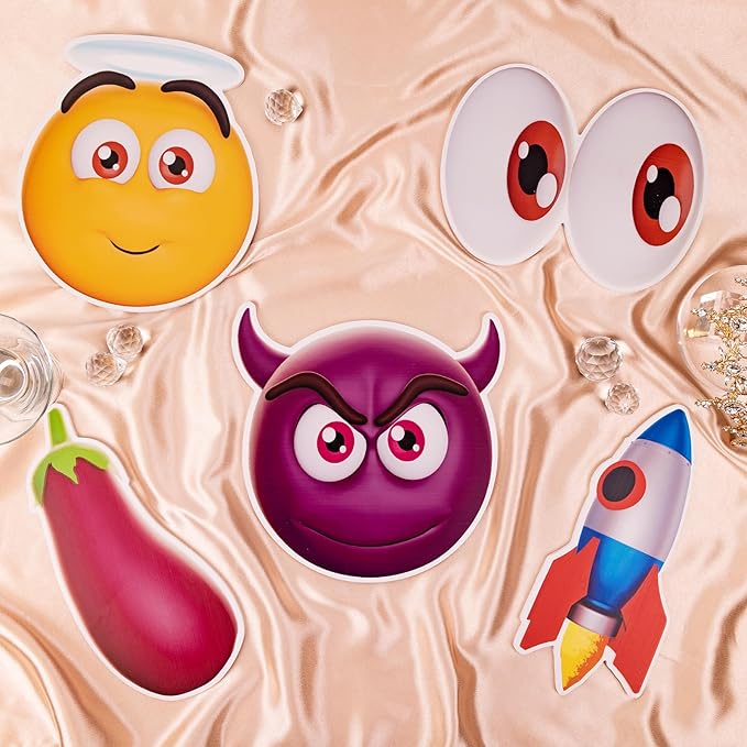 (Moji Pack) Elevate Your Photo Booth Experience with Durable & Waterproof Photo Booth Props - Perfect for Weddings, Birthdays, & Photo Booth Businesses - PVC Foamboard Photo Props -10 Pieces per Set