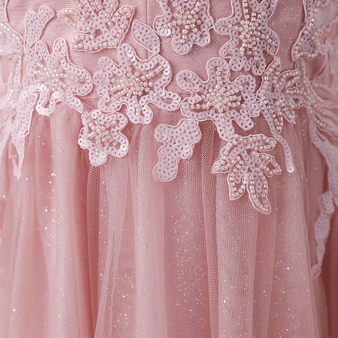 Engerla Women's Beading Sweetheart Ball Gown Tulle Layed Long Quinceanera Dress