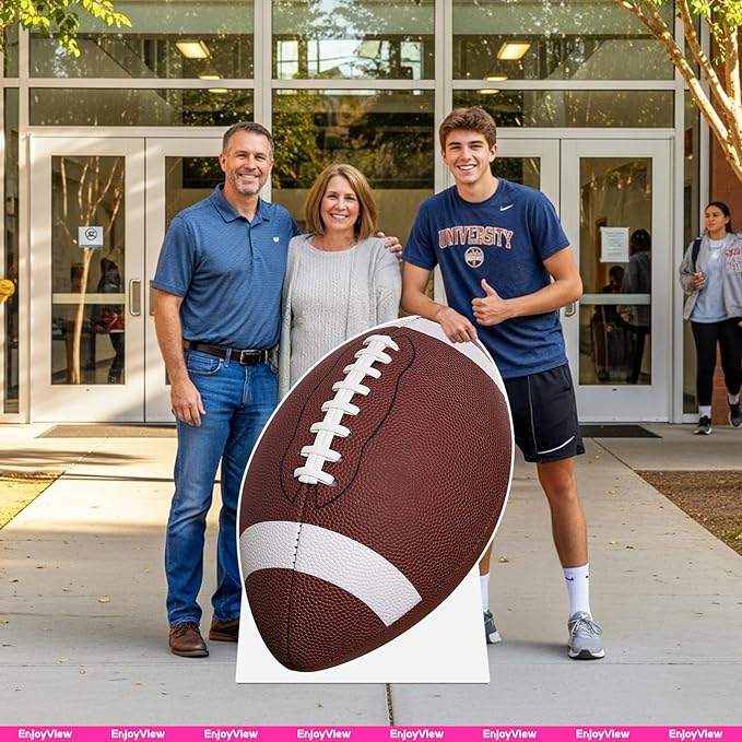 Football Cardboard Cutout, 5FT Life Size Cutouts Decor for Sports Themed Party Backdrop, Photo Booth Props, Birthday Table Centerpieces, Football Game Stand Up Display