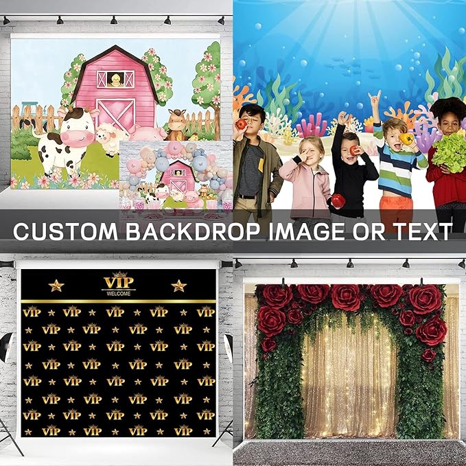 10x7ft Custom Backdrop Personalized Backdrops Personalized Customized Design Your Own Photos Picture Text Logo Kids Birthday Baby Shower Wedding Anniversary Home Decor Custom Banner