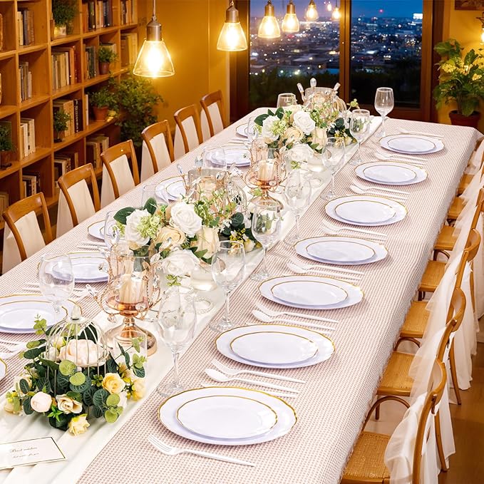 Supernal 360Pcs White Plastic Silverware, Hard Plastic Cutlery Heavy Duty Hammered Durable Utensils,White Silverware Set Include 120 Forks and Spoons,120 Knives Suitable for Wedding & Party