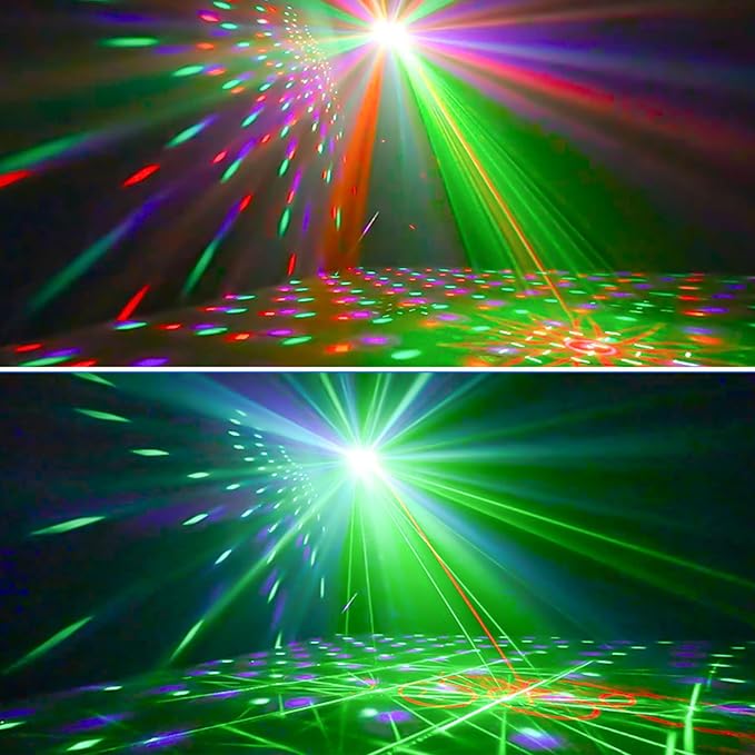 Disco Light,Party Lights, RGB 4 Lens Sound Activated DJ Strobe Stage Lights for Parties Birthday Christmas Gifts Wedding Karaoke Bar Club Pub Home Room Halloween Decorations