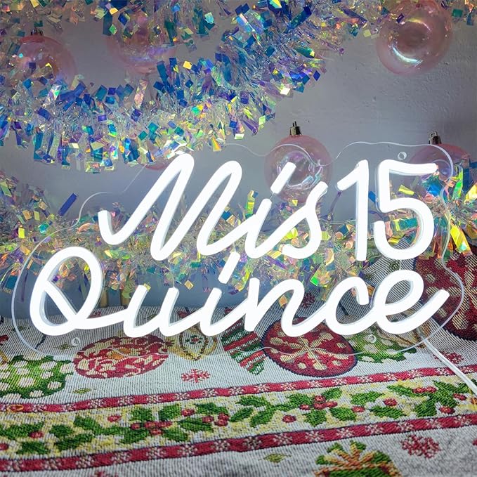 Mis Quince Neon Sign for Wall Decor,Happy Birthday Neon Signs for Bedroom Wall with Dimmable Switch for Any Age Children's Room, Bar, Party, Christmas, Wedding Decoration,SIGNVIA,36 * 17cm
