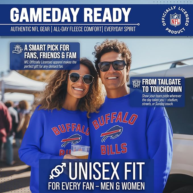 Team Fan Apparel NFL Adult Gameday Football Crewneck Sweatshirt - Cotton Blend - Stay warm, comfortable & stylish on game day