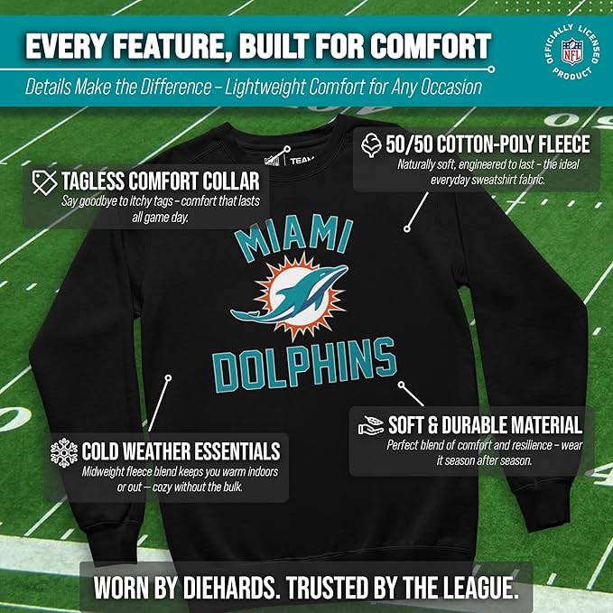 Team Fan Apparel NFL Adult Gameday Football Crewneck Sweatshirt - Cotton Blend - Stay warm, comfortable & stylish on game day