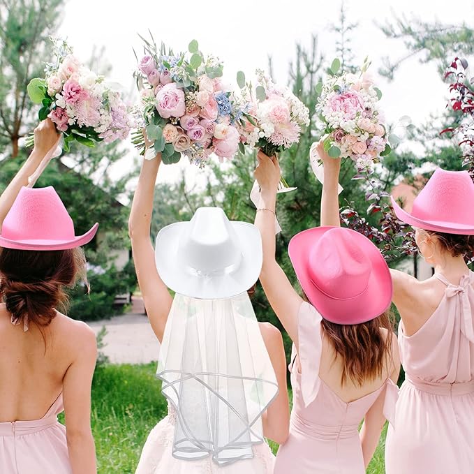 6 Sets Cowgirl Bachelorette Party Decorations Bulk Bride Cowboy Hat Rhinestone Bandana Heart Glasses for Last Disco