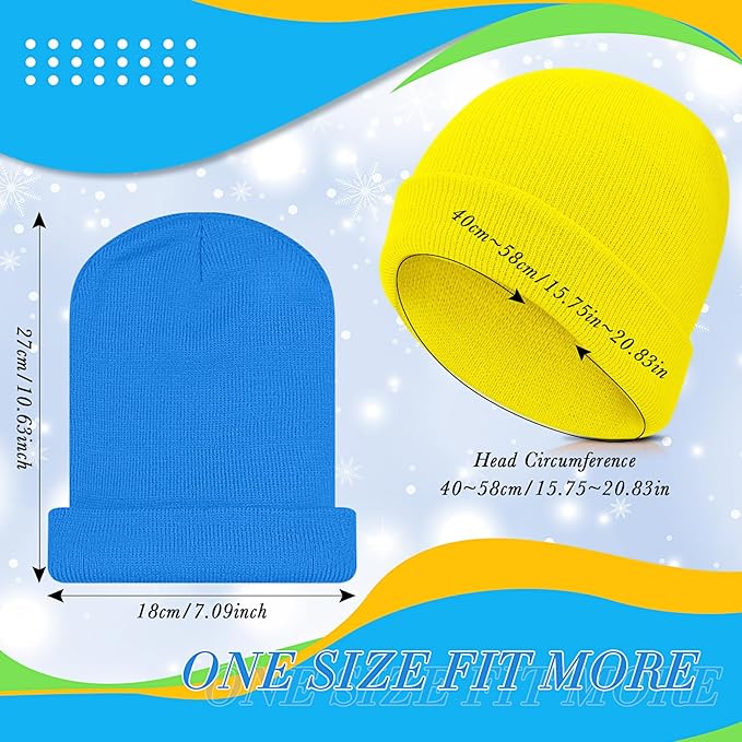 Xtinmee 100 Pcs Kids Winter Beanie and Gloves Bulk Warm Knit Hat Stretchy Full Fingers Gloves Pack Unisex Cold Weather Set