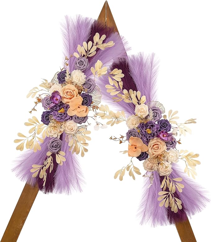 Wedding Arch Flowers, Artificial Flowers for Decoration, Large Flower Swag for Boho Styles Wedding Ceremony Floral Decor - Pack of 2