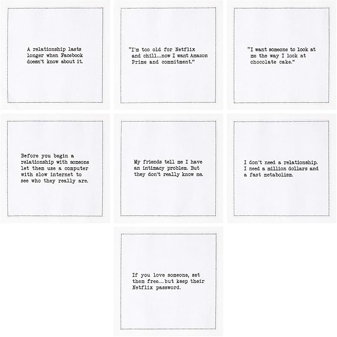 Five Star Funny Realationship Quotes | White Cotton Cocktail Napkins | 50 Luxury Disposable Beverage Napkins with Witty Bar Quotes | Drink Napkins for Parties, Bars, Weddings & Game Nights