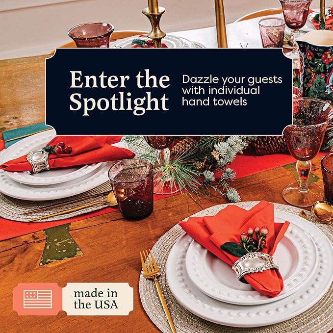 Linen-Feel Red Cocktail Napkins For Christmas - Decortive Cloth-Like Dessert And Beverage Napkins - Soft And Absorbent. For Restaurant, Bar, Cafe, Or Event. (Pack of 100)