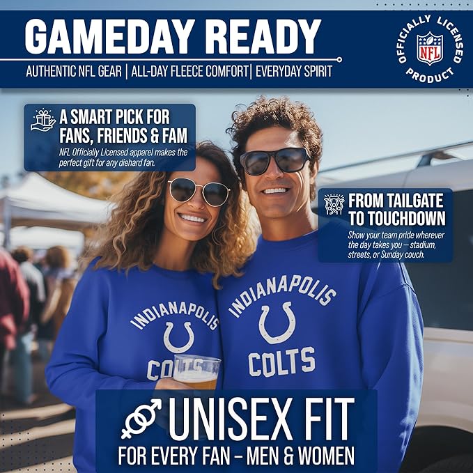 Team Fan Apparel NFL Adult Gameday Football Crewneck Sweatshirt - Cotton Blend - Stay warm, comfortable & stylish on game day
