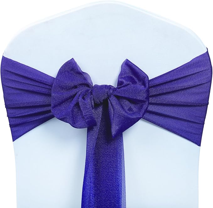 VDS Pack of 300, Royal Blue, Sheer Chiffon Chair Sashes Bows Chair Cover Back Tie Ribbon for Wedding Birthday Baby Shower Engagement Ceremony Event Party Banquet Restaurant Dining Chair Decoration
