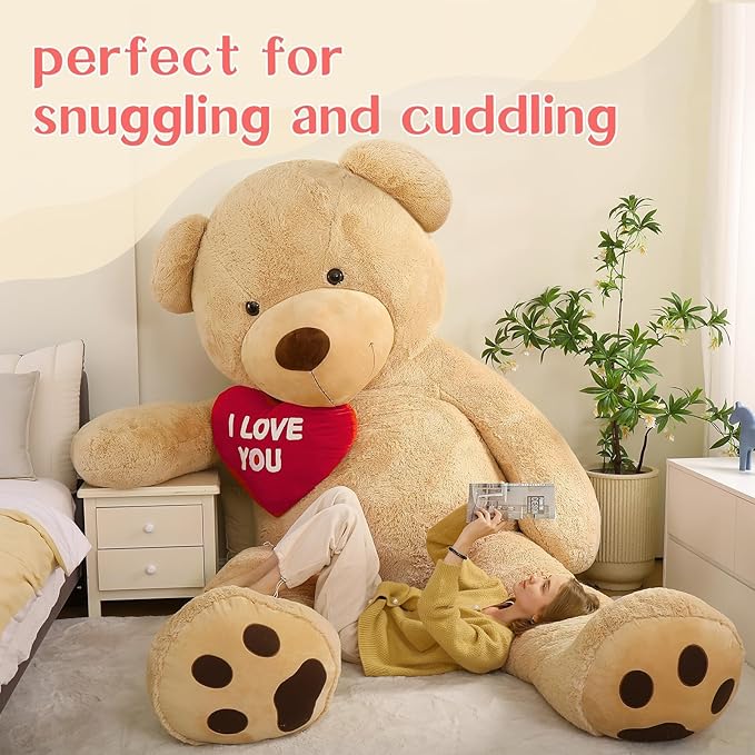 Tezituor Giant Teddy Bear 10ft Stuffed Animals - “I Love You”Red Heart Human Size 10 Feet Teddy Bear for Girlfriend,Boyfriend,Birthday,Anniversary,Valentines,Celebrations or Long Distance