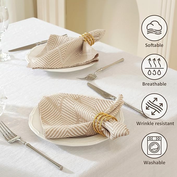 Cloth Napkins Set of 24 Reusable Bohemian,UWWGKK 17x17 Inch Napkins Cloth Washable for Dinner, Restaurant,Wedding,Hotel