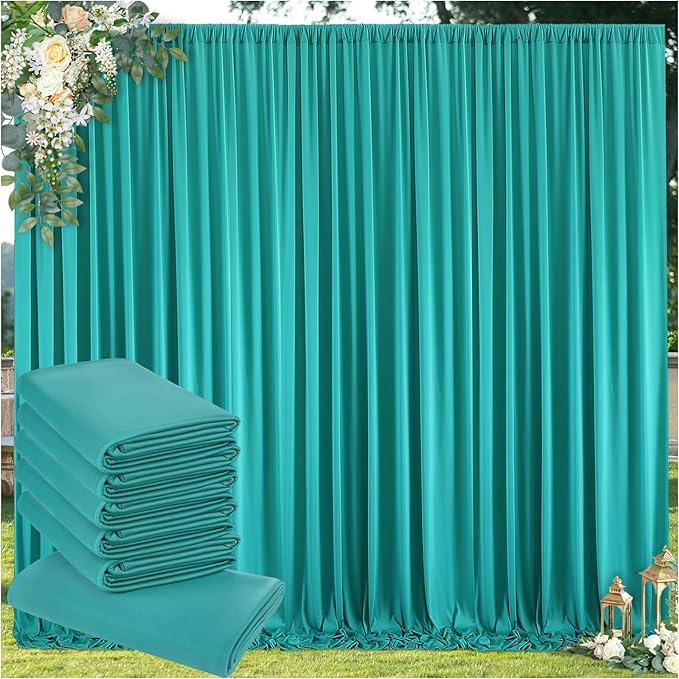 10 ft x 30 ft Wrinkle Free Turquoise Backdrop Curtain for Parties, Thick Polyester Teal Photo Backdrop Drapes,6 Panels 5ft x 10ft for Baby Shower Wedding Engagement Birthday Mermaid Party