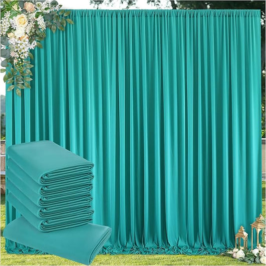 10 ft x 30 ft Wrinkle Free Turquoise Backdrop Curtain for Parties, Thick Polyester Teal Photo Backdrop Drapes,6 Panels 5ft x 10ft for Baby Shower Wedding Engagement Birthday Mermaid Party