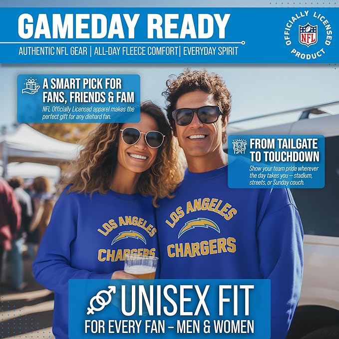 Team Fan Apparel NFL Adult Gameday Football Crewneck Sweatshirt - Cotton Blend - Stay warm, comfortable & stylish on game day