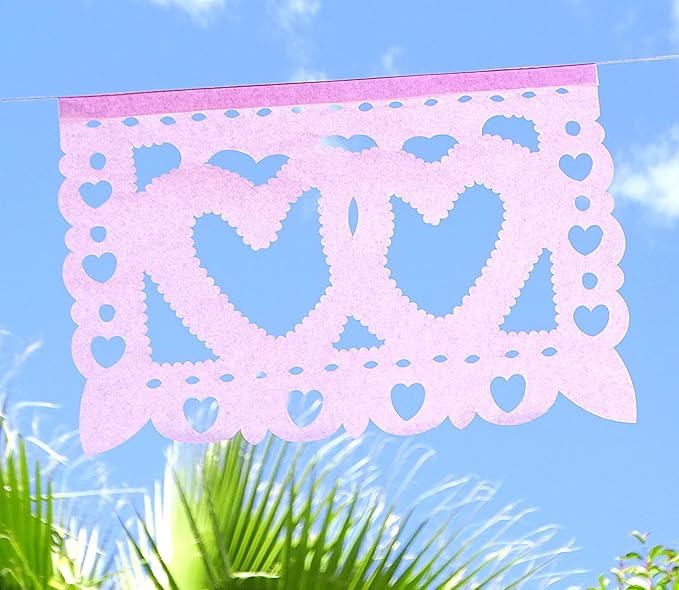 Pink Red Valentine's Day Decorations for Party, Valentines Day Decor, Valentine Papel Papel Banner, Heart Streamers Valentines Banner, San Valentin Garland Bunting | 60ft Total | 5 Pack