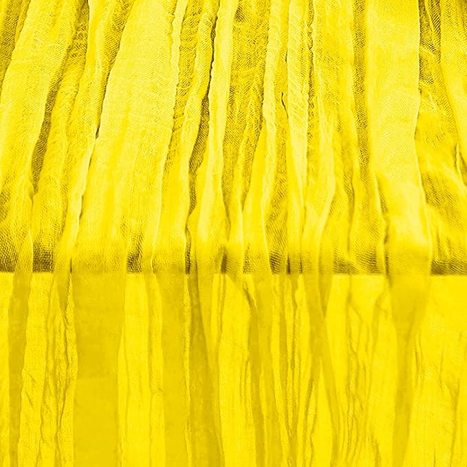 6 Pack Yellow Cheesecloth Table Runner 35x120 Inch 10Ft Rustic Gauze Cheese Cloth Table Runner Sheer Cheesecloth Table Runners for Wedding Party Bridal Shower Decoration