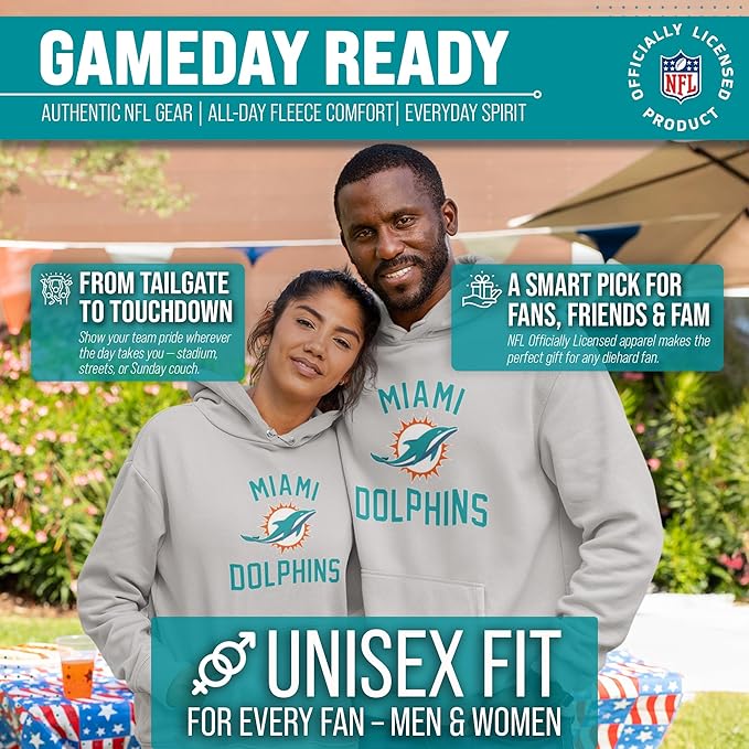 Team Fan Apparel NFL Adult Gameday Hooded Sweatshirt - Poly Fleece Cotton Blend - Stay Warm and Represent Your Team in Style