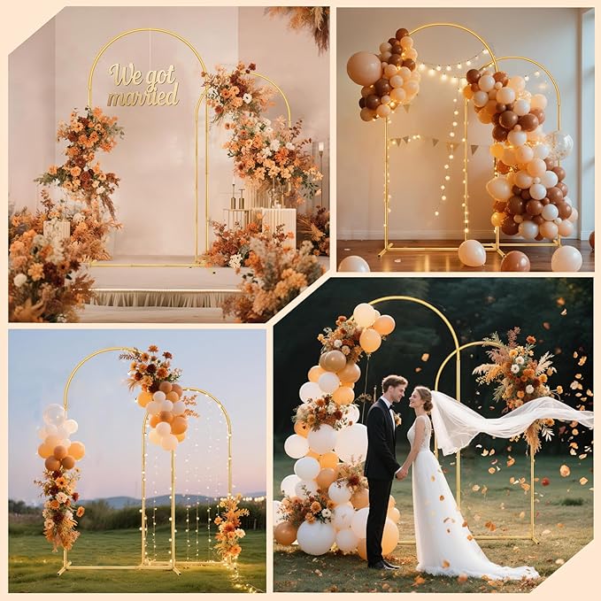 Metal Arch Backdrop Stand, 7.2FT+6FT Wedding Arch Stand, Set of 2 Backdrop Arch Stand, Metal Arch Stand for Valentines Day,Wedding Ceremony Birthday Party Baby Shower Graduation Ceremony Decoration