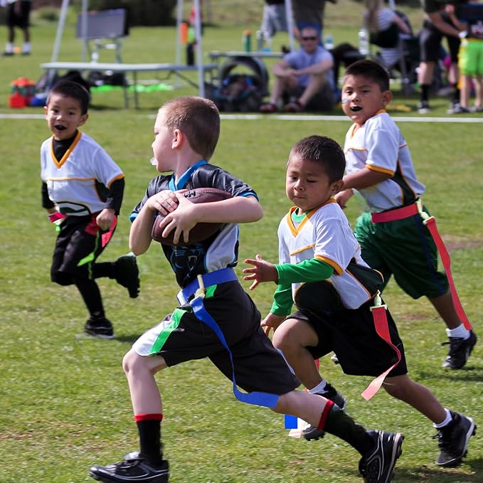 Peryiter 2/12/24/36 Player Flag Football Belt, Adjustable Football Belts and Flags for Kids Youth Adult Sport Team Training