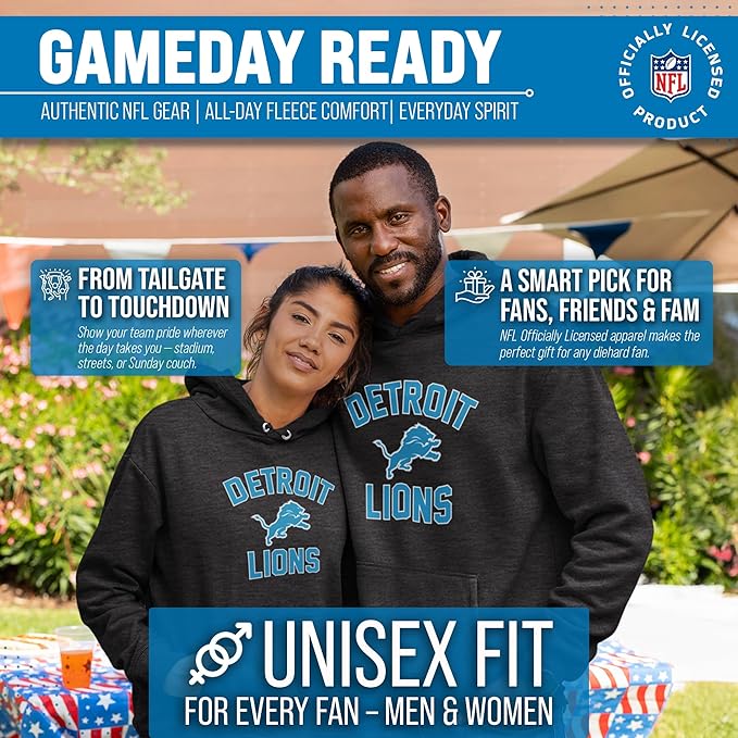 Team Fan Apparel NFL Adult Gameday Hooded Sweatshirt - Poly Fleece Cotton Blend - Stay Warm and Represent Your Team in Style