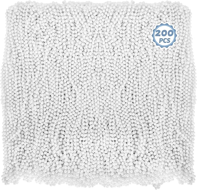 200 PCS Beaded Necklace, 33" Mardi Gras Beads, White Bead Necklace Bulk, Mardi Gras Party Costume Accessories Parade Throws Beads Bulk for Wedding Pirate Party Favors Supplies Decor