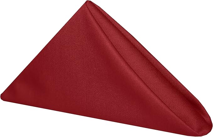 Ultimate Textile Poly-Cotton Twill Red Cloth Napkins - 17" x 17" (Set of 60) Washable Lunch Napkins for Weddings Restaurants Parties