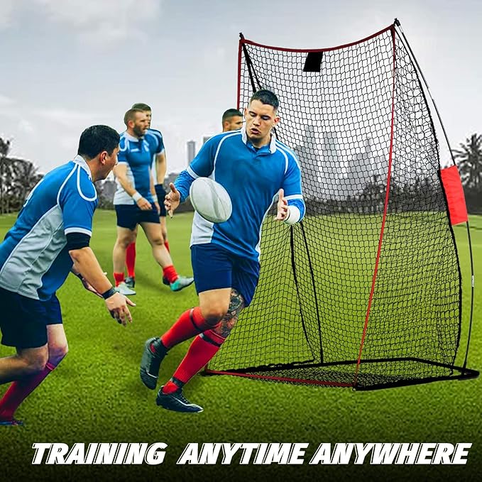 Football Kicking Cage Net - Heavy Duty Portable Training Net with Steel Frame for Backyard Indoor Outdoor Field Goal Training & Punting Passing Kicking Practice - Kids & Adults Use