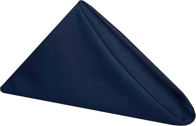 Ultimate Textile Poly-Cotton Twill Navy Cloth Napkins - 17" x 17" (Set of 60) Washable Lunch Napkins for Weddings Restaurants Parties