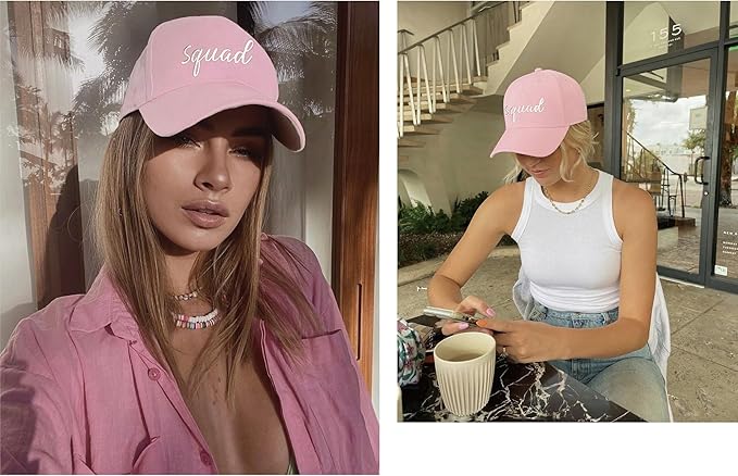 PartyGifts&beyond 6Packs Bachelorette Hat Bridesmaid Hat Bachelorette Party Favors Embroidered Bride Squad Baseball Cap