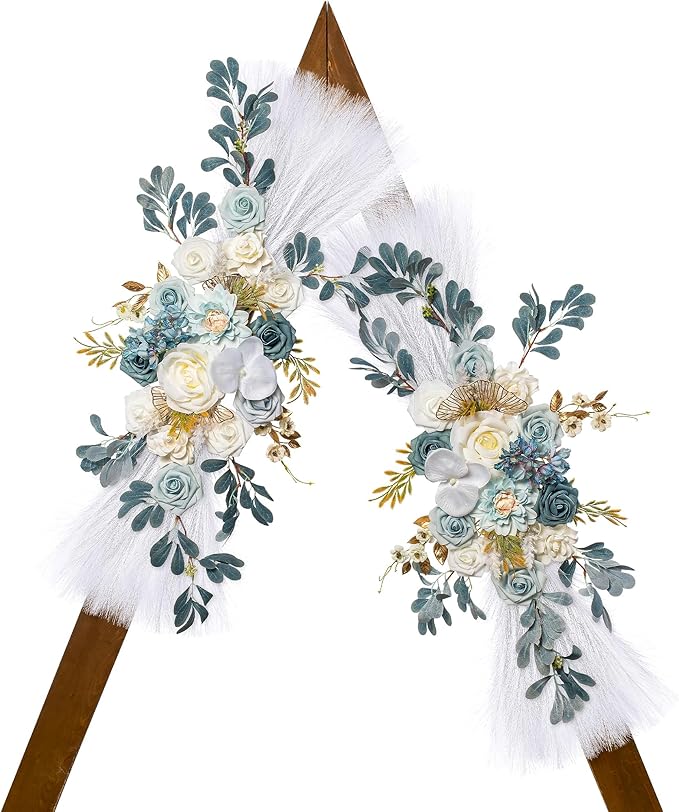 Wedding Arch Flowers, Artificial Flowers for Decoration, Large Flower Swag for Boho Styles Wedding Ceremony Floral Decor - Pack of 2