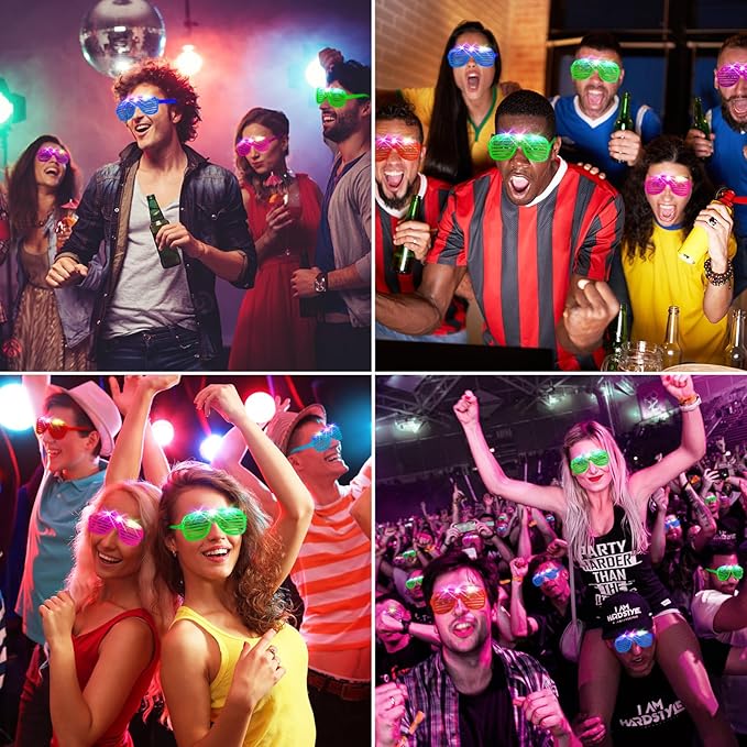 120 PCS Glow In The Dark Party Supplies, Light Up Glasses, Led Glasses, Glow In The Dark Glasses, Glow Party Supplies, Neon Party Glasses for Glow Party, Wedding, Birthday, New Year, Rave, Carnival