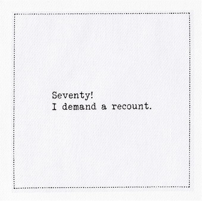 Five Star Funny 70th Birthday Quotes | White Cotton Cocktail Napkins | 50 Luxury Disposable Beverage Napkins with Witty Bar Quotes | Drink Napkins for Parties, Bars, Weddings & Game Nights