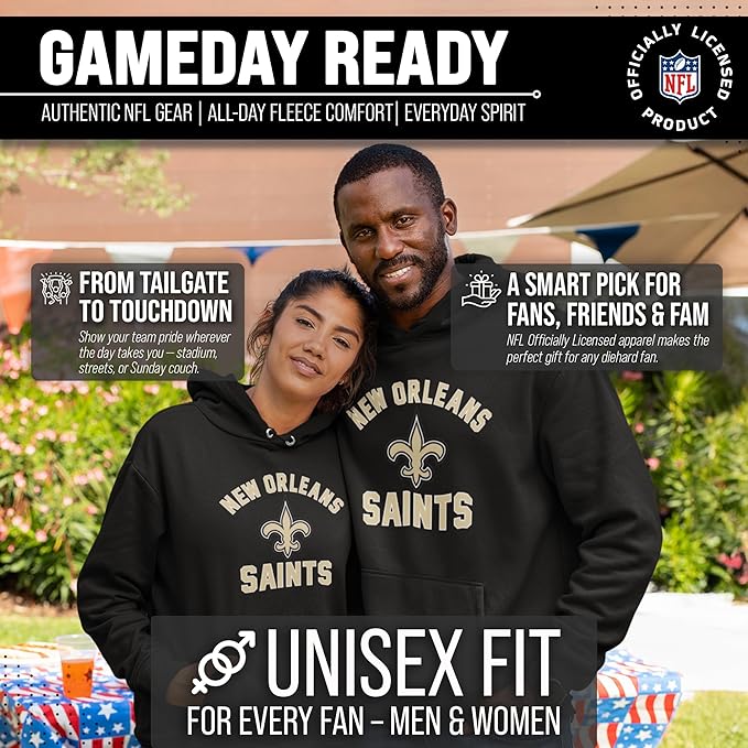 Team Fan Apparel NFL Adult Gameday Hooded Sweatshirt - Poly Fleece Cotton Blend - Stay Warm and Represent Your Team in Style