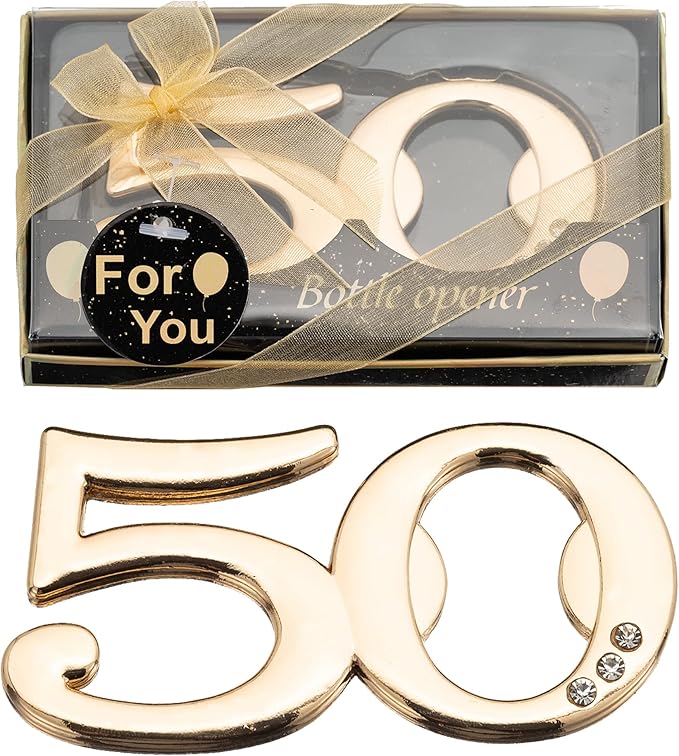 24PCS Latest 50 Bottle Openers for 50th Birthday Party Favors or 50th Wedding Party Gifts 50th Birthday Party Gifts Souvenirs Decorations for Guests