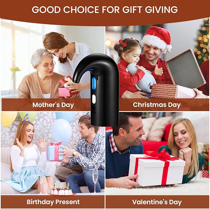 Electric Wine Aerator, Decanter & Dispenser – USB Rechargeable, Gift for Christmas, Housewarming, Birthday, Wedding, Anniversary, and Retirement, Ideal for Wine Lovers, Men and Women