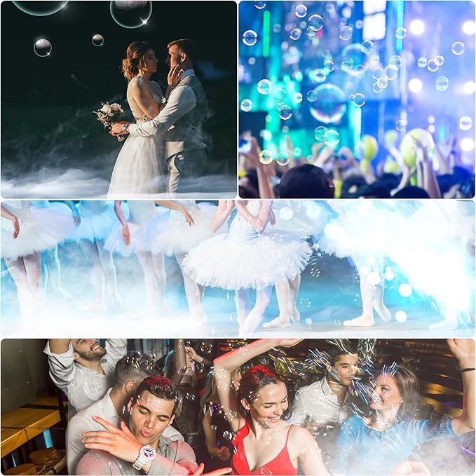 2000w Fog Bubble Machine, 3 in 1 Fog Bubble Machine with 2 Bubble Fans, 7 CH RGB 18 LED Lights Smoke Bubble ALL IN 1 Machine, Fog Machine for Party, Wedding, Birthday, Christmas