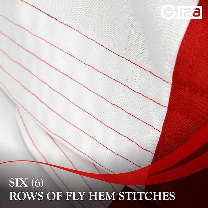 G128 10x15 Ft American Flag Deluxe TearProof Series, Featuring Super Tough Spun Polyester, Embroidered Stars, Sewn Stripes