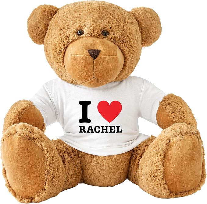 Let's Make Memories Personalized Teddy Bear Gram - Plush Stuffed Animal with Custom Tshirt - Message of Love - I Heart T-Shirt Bear - Oversized