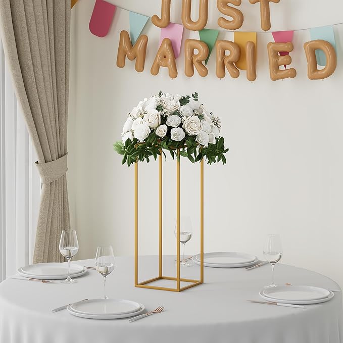TEKXYZ Flower Stand for Wedding, 10 Pcs 23.6 Inch Tall, Metal Centerpiece Stand, Gold Centerpieces For Wedding, Event Party Props, Patio Decor