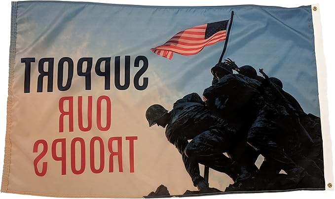 FlagSource Support Our Troops Nylon Decorative Flag, Made in The USA, 3x5'