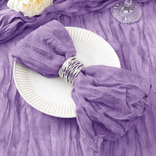 50 Pack Lavender Purple Cheesecloth Napkins Spring Cloth Napkins Set of 50 Dinner Napkins Bulk 21x21 Inches for Wedding Bridal Shower Baby Shower Valentine's Day