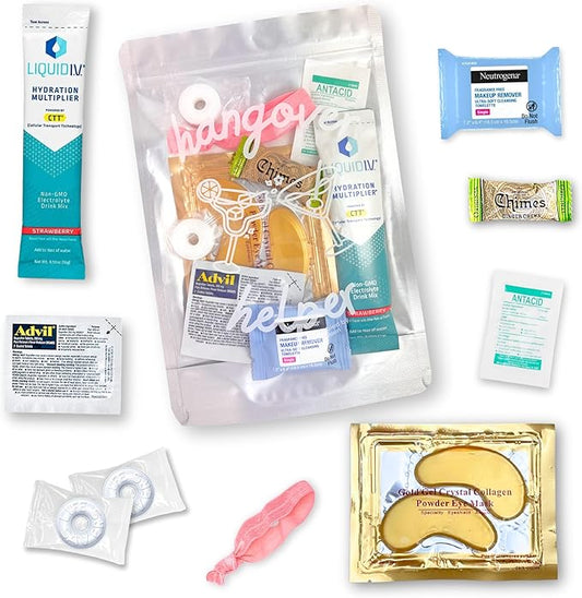 Hangover Kit (5 Pack) Pre Filled Party Favors, Goodie Bags, Gift for Bachelorette, Wedding, 21st Birthday, Girls Trip and All Celebrations